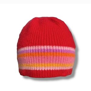 A NEW DAY Red Striped Knit Cashmere Beanie
